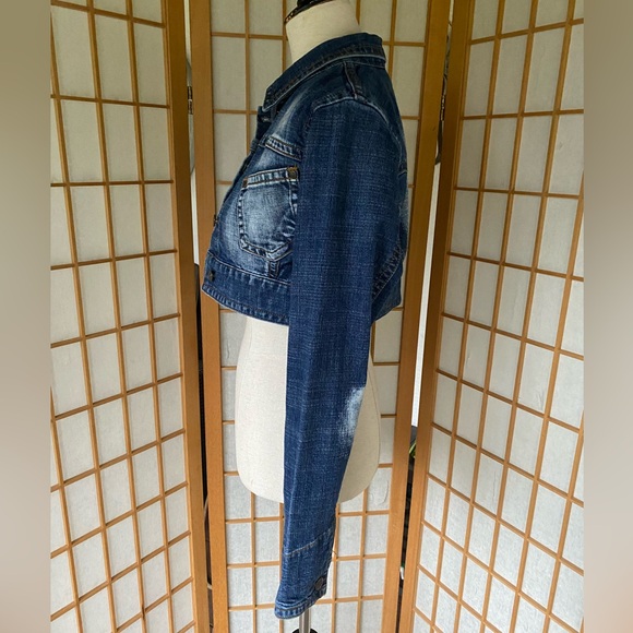 Youngique Cropped Denim Jean Jacket SZ M - Picture 10 of 12